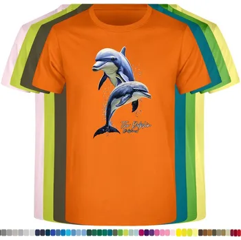 detske-levne-bavlnene-tricko-potisk-delfin-morsky Barva: Orange - oranžová, Dětská bavlněná trička JHK: M