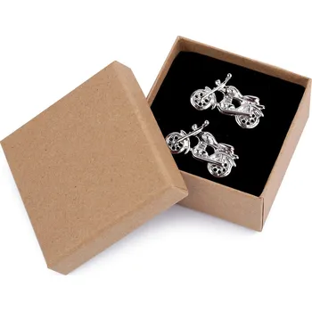 Spona na kravatu Manžetové knoflíky v dárkové krabičce Varianta: 2 platina motorka, Balení: 1 krab.