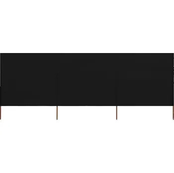Slunečník vidaXL 3dílná zástěna proti větru 400 x 120 cm látková [44541] Barva: Černá