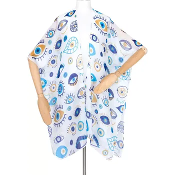 ArtOfPolo pončo na plavky Pareo Blink blink Bílé