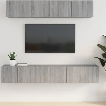Obývací stěna vidaXL 5dílný set TV skříněk kompozitní dřevo [3114427] Barva: šedá sonoma