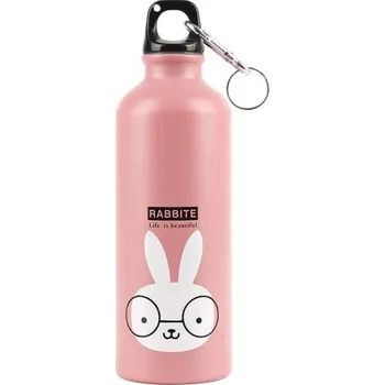 Láhev Dětská cestovní lahev se zvířaty růžová