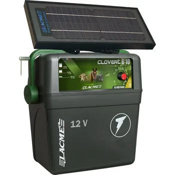 Ohradník Ohradníkový akumulátorový zdroj CLOVERT B10, 1J 12V se solárním panelem 7,2W