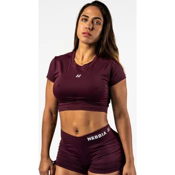 NEBBIA Open-back crop top STRONG BEAUTY bordové S