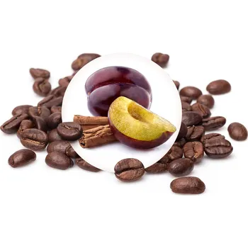 Káva Švestka se skořicí - zrnková káva bezkofeinová, 50g