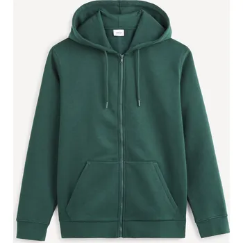 Pánská mikina Celio Mikina na zip Vethree 1119073 Zelená S
