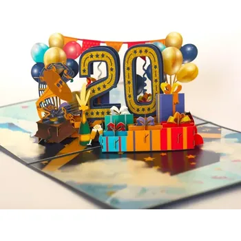 3D přání k 20. narozeninám – papírové blahopřání pro muže i ženy