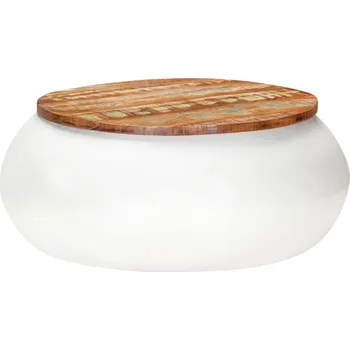 Konferenční stolek vidaXL Konferenční stolek bílý 68x68x30 cm masivní recyklované dřevo