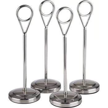 Jmenovka na stůl APS Držák na karty 4ks, výška: 155 mm, průměr: 50 mm, stříbrný