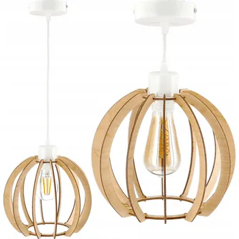 Svítidlo BERGE Dřevěná nastavitelná závěsná stropní lampa, vzácná koule PB000/K008