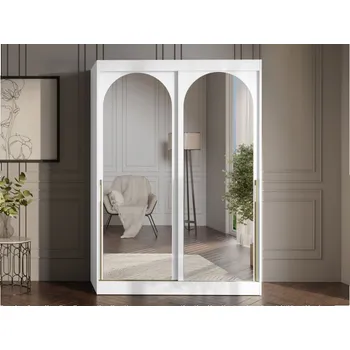 Šatní skříň Šatní skříň Niwez 150, Barva: bílá / bílá + zlatá MIRJAN 5903211425363