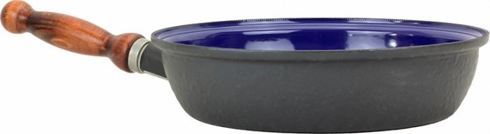BELIS Smaltovaná pánev s odnímatelným dřevěným držadlem ø 24 cm - BSE