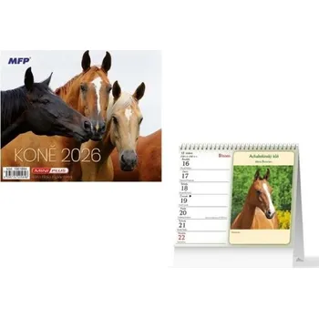 Kalendář Kalendář stolní mini Koně 2026 / 17,5cm x 17cm / 1061664