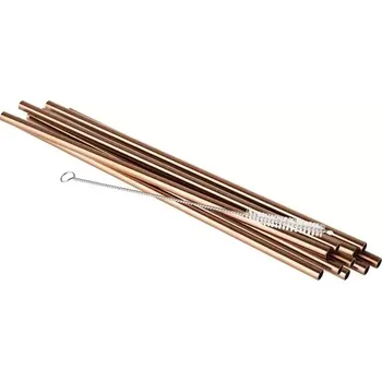 Brčka nerezová APS 21,5 cm, sada 10 ks, měděné, včetně kartáčku