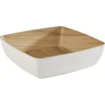 APS Frida mísa, dřevěný vzhled/bílá, objem: 2,65 litru, výška: 75 mm