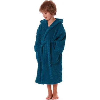 Dívčí župan Dětský župan Athena s kapucí 3116 petrolejová - Vestis dětské č.104