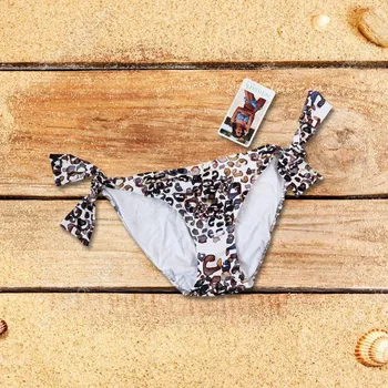 Dámské plavky Spodní díl plavek BA907 hnědo-bílý - Selmark M