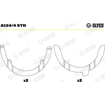 Kliková hřídel Distanční kotouč, kliková hřídel GLYCO A124/4 STD