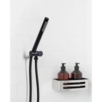 Sprchová hlavice Ruční sprchová hlavice černá kov 1 typ proudu vody ruční sprcha moderní styl koupelna Beliani