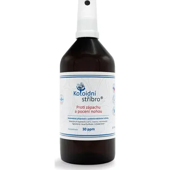 Odstraňovač zápachu nohou Koloidní stříbro Proti zápachu a pocení nohou sprej 30 ppm 100 ml