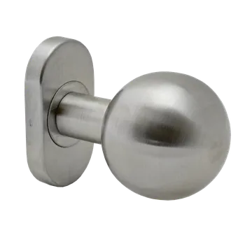 Dveřní kování Koule s oválnou rozetou, otočná, levá, broušená AISI304