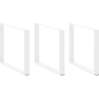 Konferenční stolek vidaXL Nohy k jídelnímu stolu ve tvaru U, 3 ks, bílé, 100 x (72-73) cm, ocel