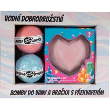Kosmetika Kosmetická sada pro děti (2x šumivá bomba, hračka - sádrové srdce)