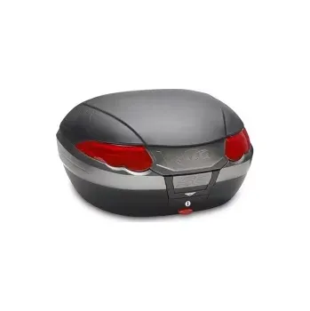 Zavazadlo na motocykl MONOKEY TopCase, KAPPA (56L, černý nelakovaný + červený odrazový reflektor)