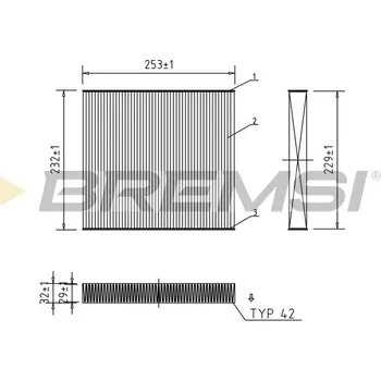 Kabinový filtr Filtr vzduchu v interiéru BREMSI FC0177