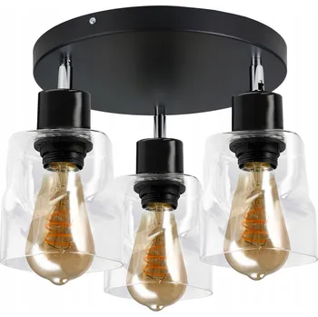 BERGE LED stropní svítidlo 3xE27 rolované čtvercové průhledné P0011/3XK024