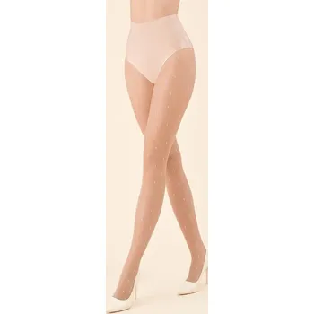 Dámské punčochy Vzorované silonky Gabriella 413 Navel 20 den Velikost: S, Barva: Béžová