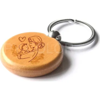 Gravírování Dřevěný přívěsek na klíče ke Dni matek