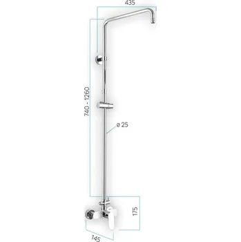 Sprchový set Mereo Nástěnná sprchová baterie Mada 150 mm se sprchovou tyčí bez příslušenství