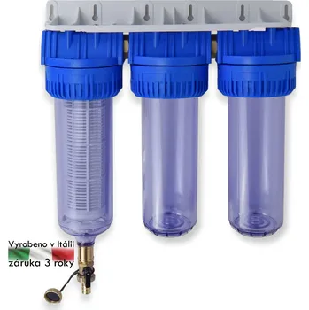 vodní filtr AQUA Water Systems Sada tří korpusů filtrů Triplex WASH SL 10" (průhledný), připojení 1"
