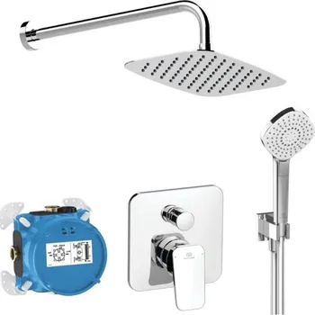 Sprchový set IDEAL STANDARD - CeraPlan Sprchový set s baterií pod omítku, s tělesem, 3 proudy, 30x20 cm, chrom BD195AA