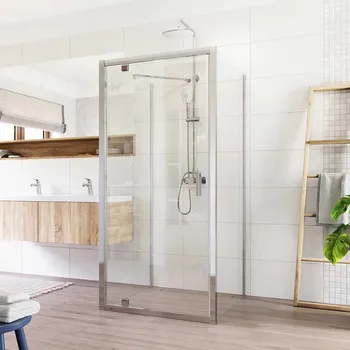 Mereo Sprchový kout LIMA čtverec do prostoru U, pivotový, 90x90x90 cm, chrom ALU, sklo Čiré