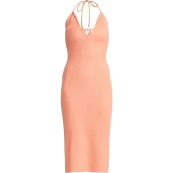 Dámské šaty Dámské letní midi šaty Roxy LATE SUNSET HALTER L Lososová