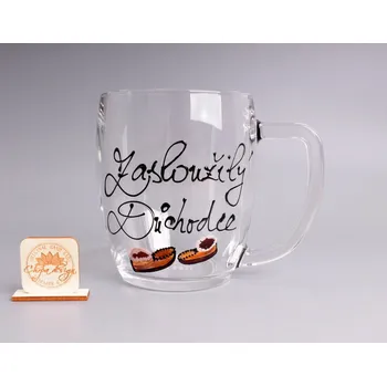 Skleněný hrnek - zasloužilý důchodce