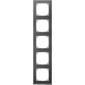 Schneider Electric MEG4050-3669 Merten - Rámeček pětinásobný M-Pure Decor, Slate/Aluminium