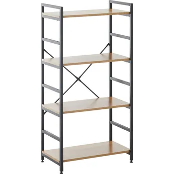 Knihovna XXXLutz REGÁL, černá, barvy dubu, železo, 60/117/34 cm - Knihovny - 000196035201