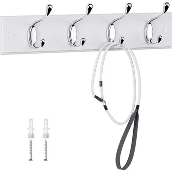 Madlo do koupelny LaFleurs dřevěný nástěnný věšák 4 dvoj háčky