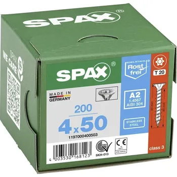 Vrut SPAX 1197000400503 R 88091 Senkkopf T-STAR šroub do dřeva 4 mm 50 mm T-STAR plus nerezová ocel A2 200 ks