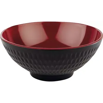 Polévková mísa APS ASIA Plus miska, černá/červená, objem: 0,60 litru, výška: 70 mm, ø: 160 mm