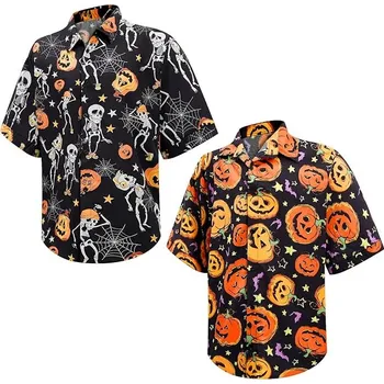 Pánská košile Pánské halloweenské košile s krátkým rukávem vel. L - 2 ks