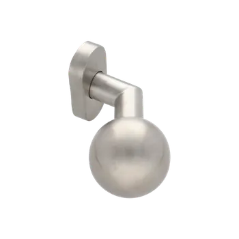 Dveřní kování Koule s oválnou rozetou, otočná, levá, broušená nerez AISI304