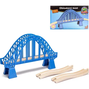 Vláček a vláčkodráha MAXIM DŘEVO Most obloukový + 2 koleje doplněk k vláčkodráze | 33