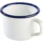 APS Emaille hrnek s uchem, bílý/modrý, objem: 0,10 litru, výška: 50 mm