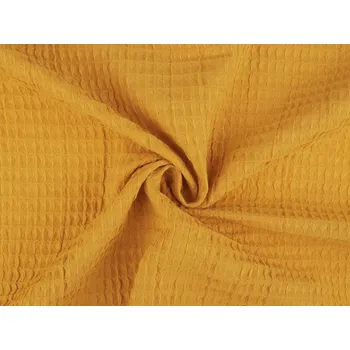 Bavlněná vaflovina METRÁŽ - 3 (11) hořčicová světlá