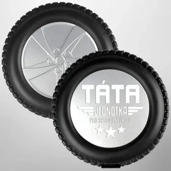 Žertovný předmět Táta - jednotka pro speciální úkoly - nástroje v kufříku ve tvaru automobilového kola s gravírováním- Tričkový.cz