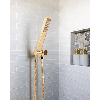Sprchová hlavice Ruční sprchová hlavice zlatá kov 1 typ proudu vody ruční sprcha moderní styl koupelna Beliani